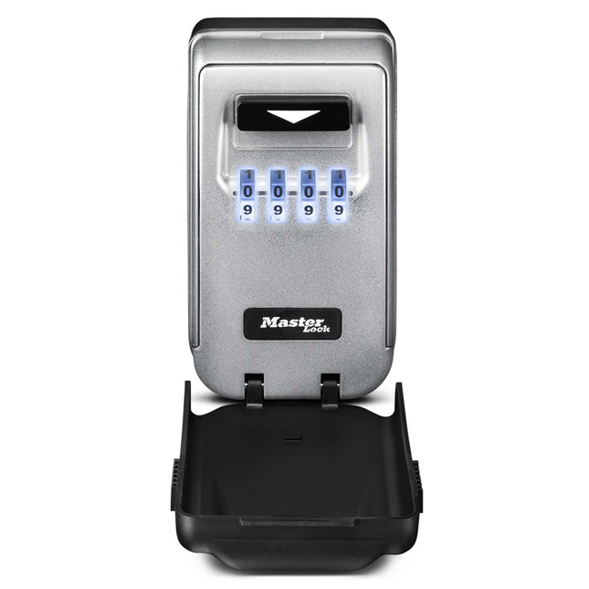 Master Lock Light Up Wall Mounted Key Safe 5425DAU with light-up combination dials and weather cover