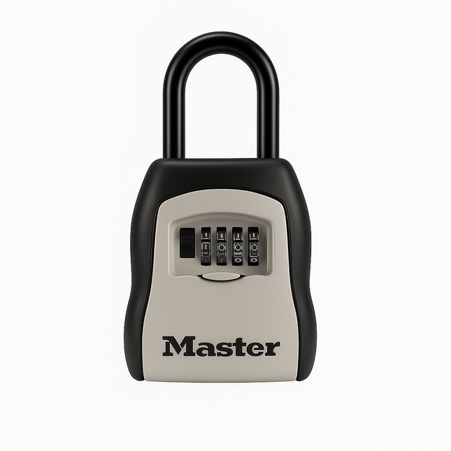 Master Lock Portable Key Storage Safe 5400DAU in black and silver with 4-digit combination dials