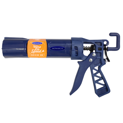 Monarch Ultra Lite Speed Caulking Gun in blue with twist-lock cartridge housing