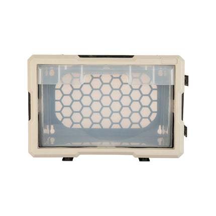 Montgomery grey interlocking single drawer organiser with clear drawer and honeycomb back (2)