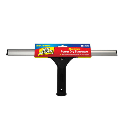 Mr Clean Power Dry Squeegee 355mm with black aluminium frame and rubber blade