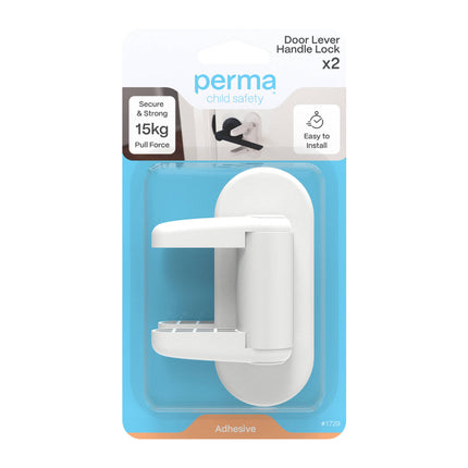 Perma Child Safety Door Lever Handle Lock 2 Pack in white