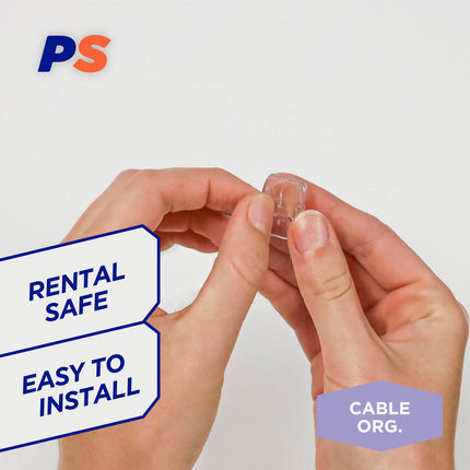 Permastik Clear Cord Clips 12 Pack (12 Hooks + 12 Strips) (3)