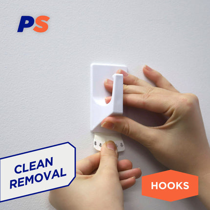 Permastik Extra Large Utility Hooks 2 pack in white with 2 adhesive strips (4)