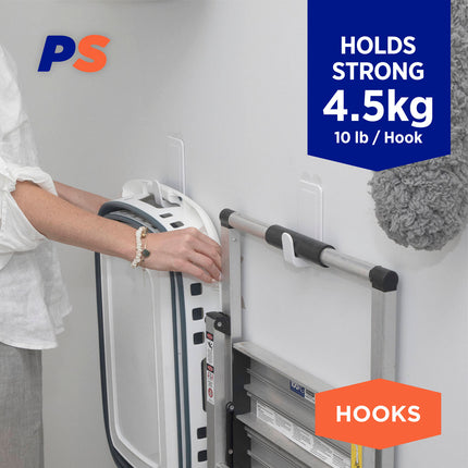 Permastik Heavy Duty Utility Hooks 2 pack with 4 adhesive strips in retail packaging (2)