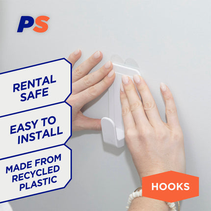Permastik Heavy Duty Utility Hooks 2 pack with 4 adhesive strips in retail packaging (3)