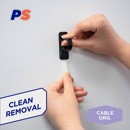 Permastik Large Black Cable Clips 5 Pack (5 Clips + 5 Strips) (4)