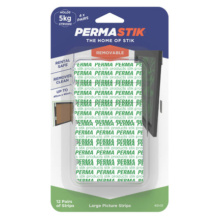 Permastik Large Picture Strips 12 Pairs retail pack in white