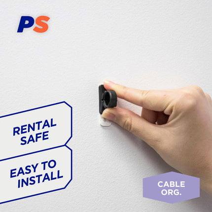 Permastik Small Black Cable Clips 12 Pack (12 Hooks + 12 Strips) (3)