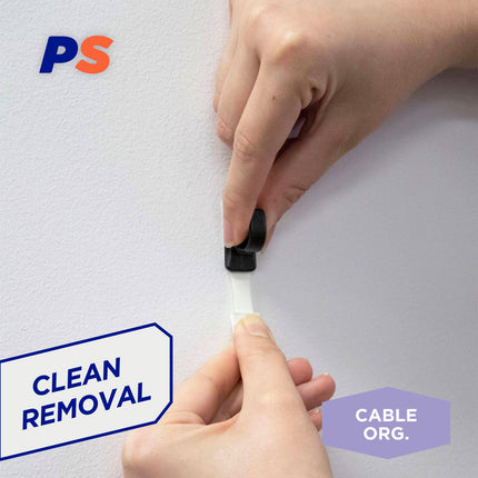 Permastik Small Black Cable Clips 12 Pack (12 Hooks + 12 Strips) (4)