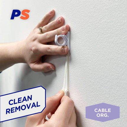 Permastik Small Cable Clips White 25 Hooks + 25 Strips (Value Pack) (4)