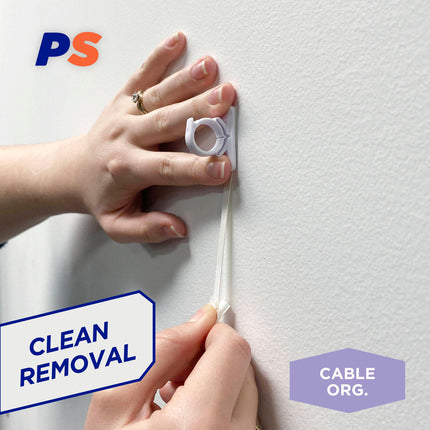 Permastik Small Cable Clips White 5 Clips + 5 Strips (4)