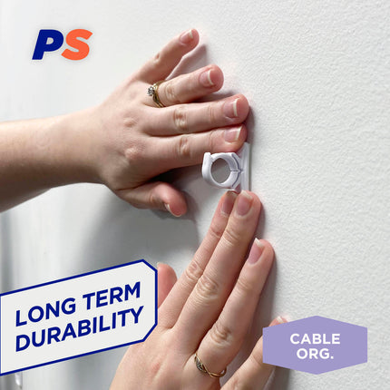 Permastik Small Permanent Cable Clips White 12 Clips + 12 Strips (4)