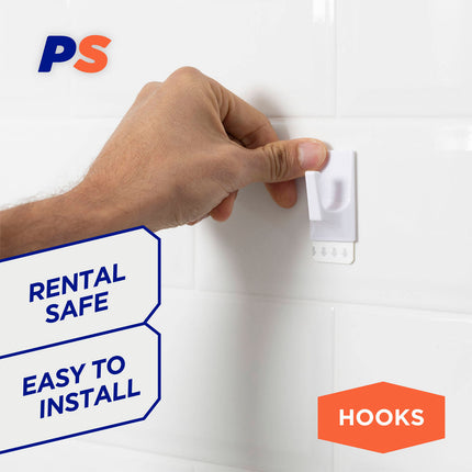 Permastik Utility Hooks Value Pack 12 Pack of white mixed size adhesive hooks in retail packaging (3)