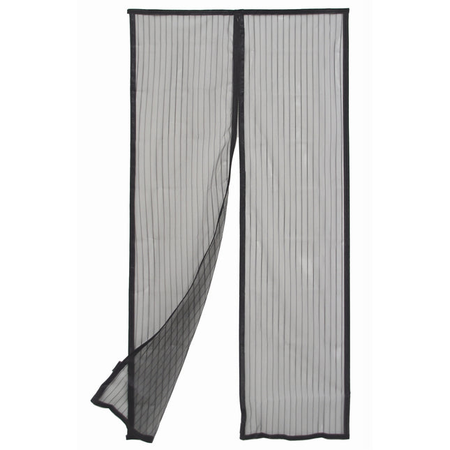 Pillar black magnetic strip flyscreen door curtain 90 x 200cm