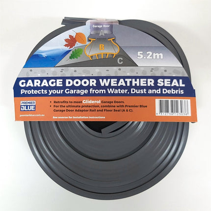Premier Blue 5.2m garage door weather seal to suit Gliderol doors