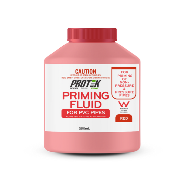 Protek Red PVC Priming Fluid 250ml container
