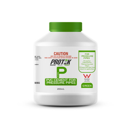 Protek Type P Green PVC Solvent Cement 250ml container with brush cap