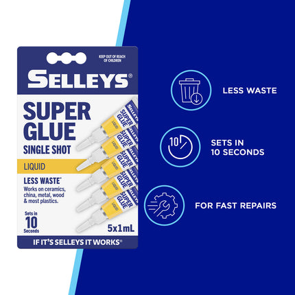 QuickFix 10 Second Supa Glue Mini Tubes 5ml - 5 Packs x 1ml (4)