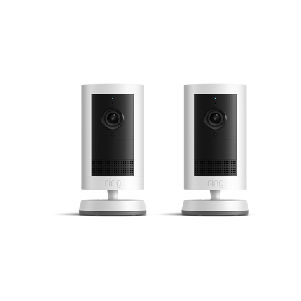 Ring Outdoor Camera Plus Battery 2K security camera in white, 2 pack