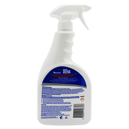 Selleys Rapid Mould Killer 750ml trigger spray back of pack directions