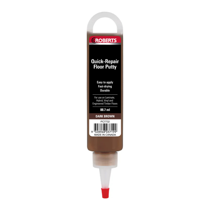 Roberts Quick-Repair Floor Putty Dark Brown 88ml squeeze tube