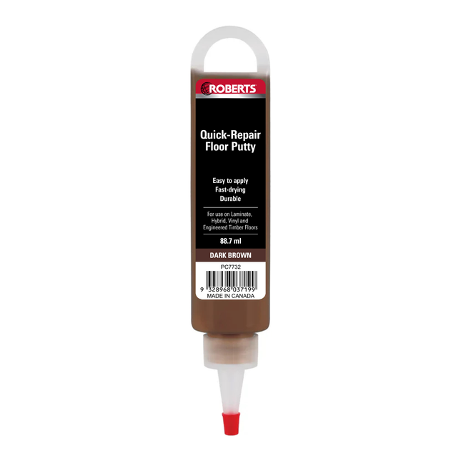 Roberts Quick-Repair Floor Putty Dark Brown 88ml squeeze tube