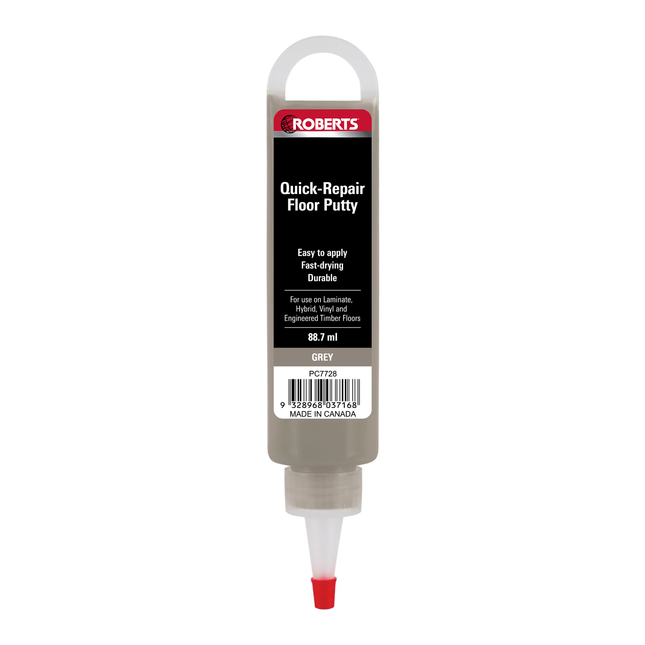 Roberts Quick-Repair Putty Grey 88ml squeeze tube for laminate, vinyl and timber floor repairs