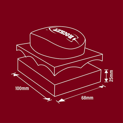 Rocket Sanding Block Holder with medium grade sponge in black and burgundy (2)