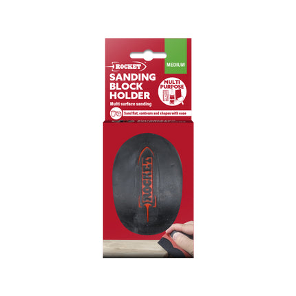 Rocket Sanding Block Holder with medium grade sponge in black and burgundy (4)