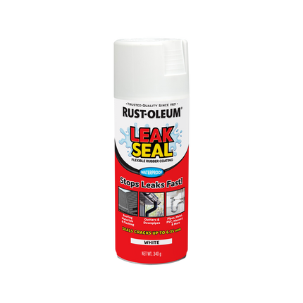 Rust-Oleum LeakSeal Flexible Rubber Coating Spray 340g white aerosol can