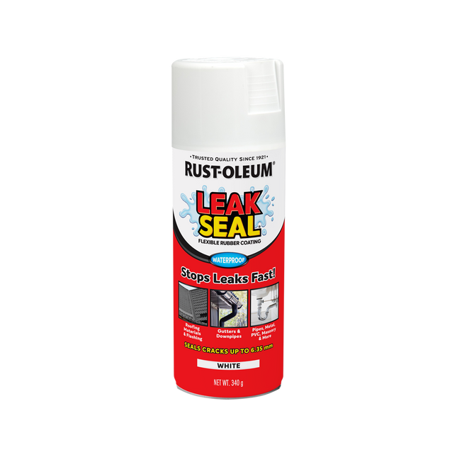 Rust-Oleum LeakSeal Flexible Rubber Coating Spray 340g white aerosol can