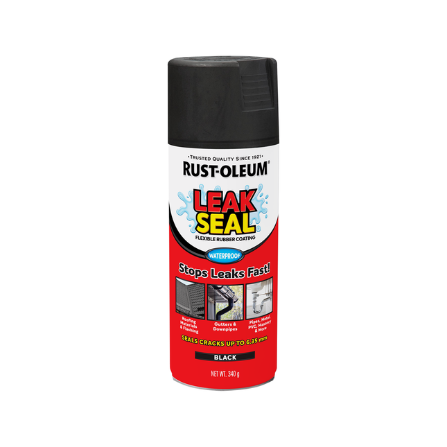 Rust-Oleum LeakSeal Flexible Rubber Coating Spray Black 340g aerosol can