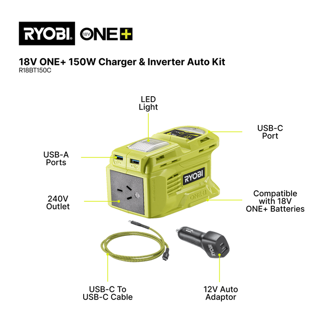 Ryobi 18V ONE+ 150W Inverter And Charger Auto Pack (2)