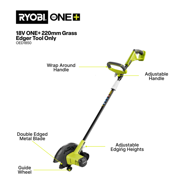 Ryobi ONE+ 18V Cordless Lawn Edger 220mm OED1850 Tool Only (2)