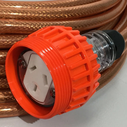 Extension Lead Braided 3 Pin 10 Amp Flat Pin Straight Plug 30 metre 1.5mm Clear cable 240V