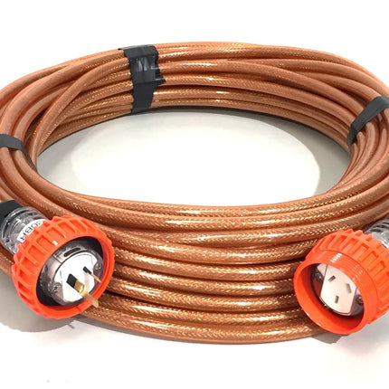 Extension Lead Braided 3 Pin 10 Amp Flat Pin Straight Plug 30 metre 1.5mm Clear cable 240V