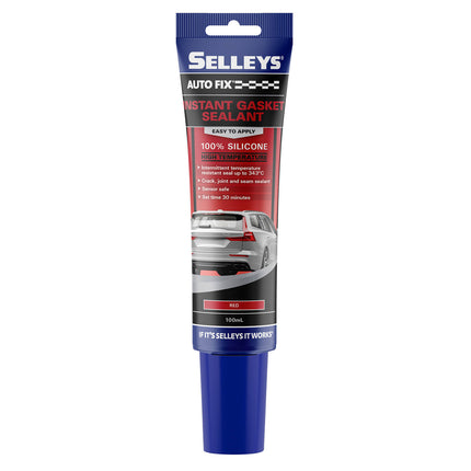 Selleys Autofix Instant Gasket High Temperature Red 100ml tube, front of pack
