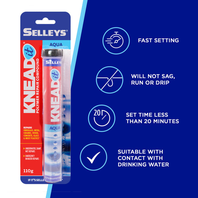 Selleys Knead It Expoxy AQUA Putty For Contact with Drinking Water 110g (2)