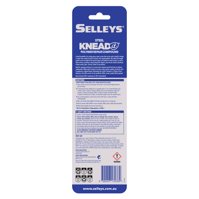 Selleys Knead It STEEL Expoxy Mouldable Putty 110g (2)