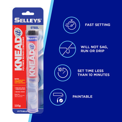Selleys Knead It STEEL Expoxy Mouldable Putty 110g (3)