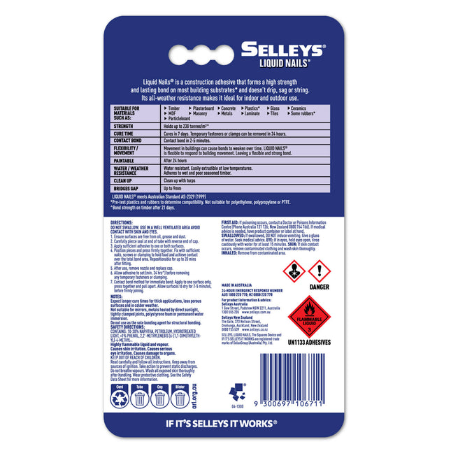 Selleys Liquid Nails Tube Original 100g (2)