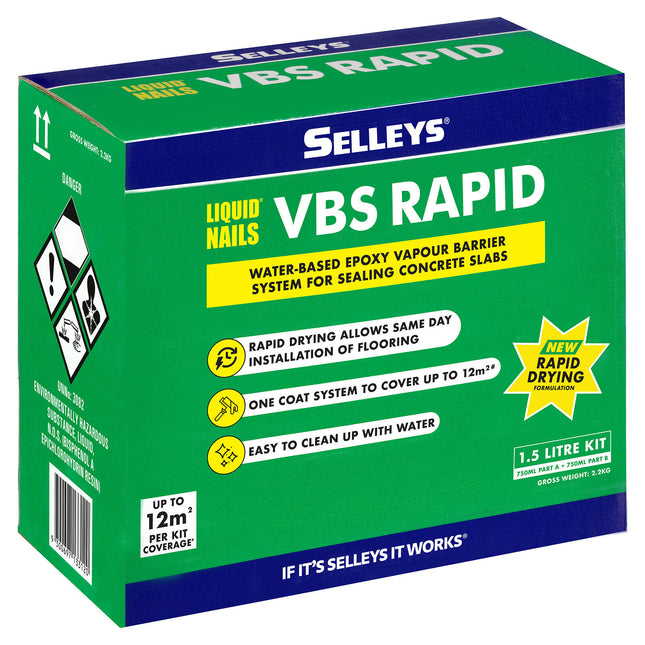 Selleys Liquid Nails VBS Rapid 1.5L two-part epoxy vapour barrier kit