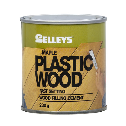 Selleys Plastic Wood Filler Cement 230g maple coloured tin