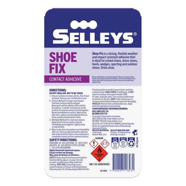 Selleys Shoefix Repair Clear Adhesive Flexible Bond 50ml (2)