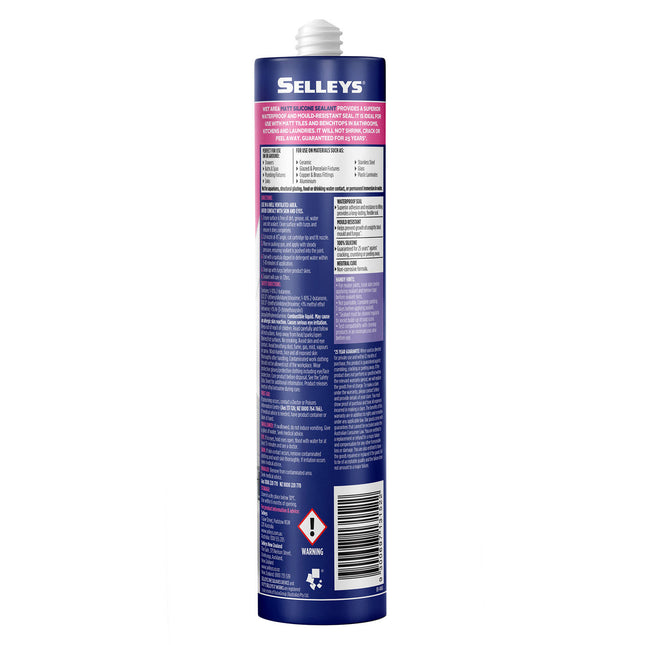 Selleys Wet Area Matt White  Ultimate 100% Silicone Sealant for Waterproof, Mould-Resistant Sealing in Bathrooms, Kitchens & More! (2)