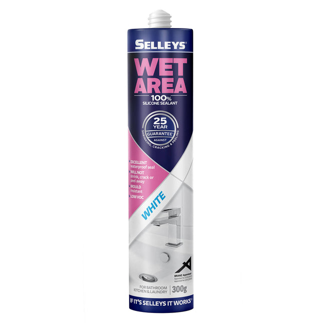 Selleys Wet Area Waterproof Silicone Sealant White 300g (3 Pack) (2)