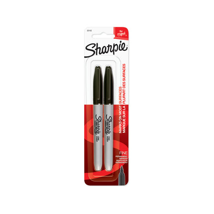 Sharpie Fine Point Permanent Marker black 2 pack in retail packaging