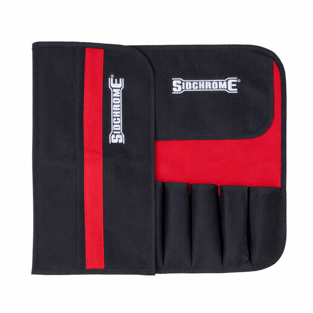 Sidchrome 12 pocket tool roll with roll-up design and ties