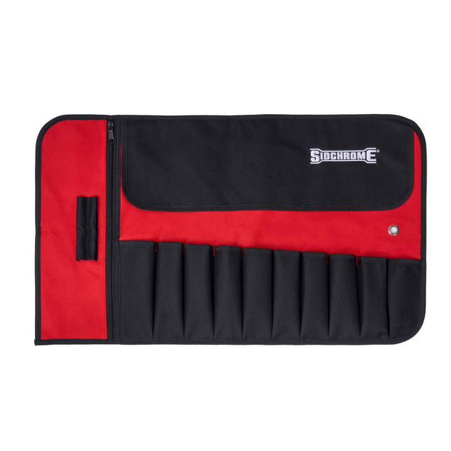 Sidchrome 12 pocket tool roll with roll-up design and ties (2)